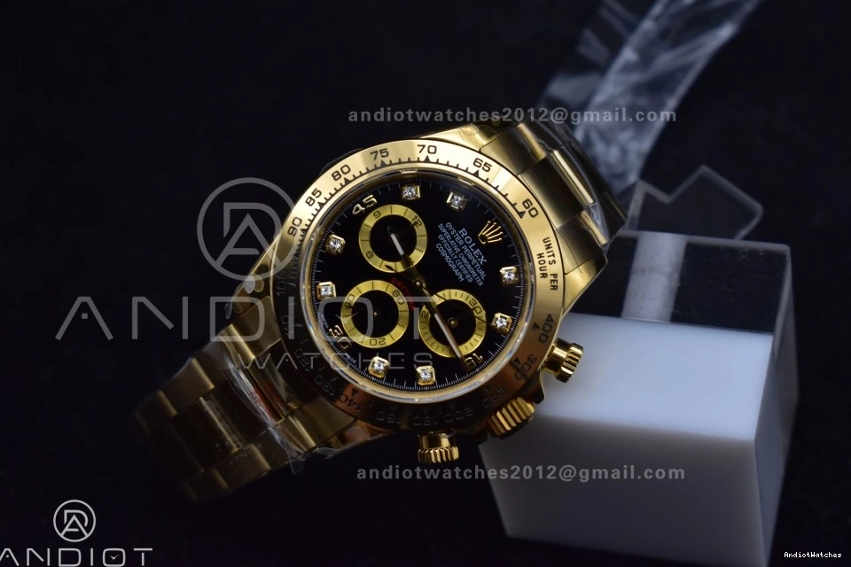 746 V Black Best Daytona Sporty Edition on Dial Diamonds YG SH4130 Bracelet 116508 QF 1:1 0718